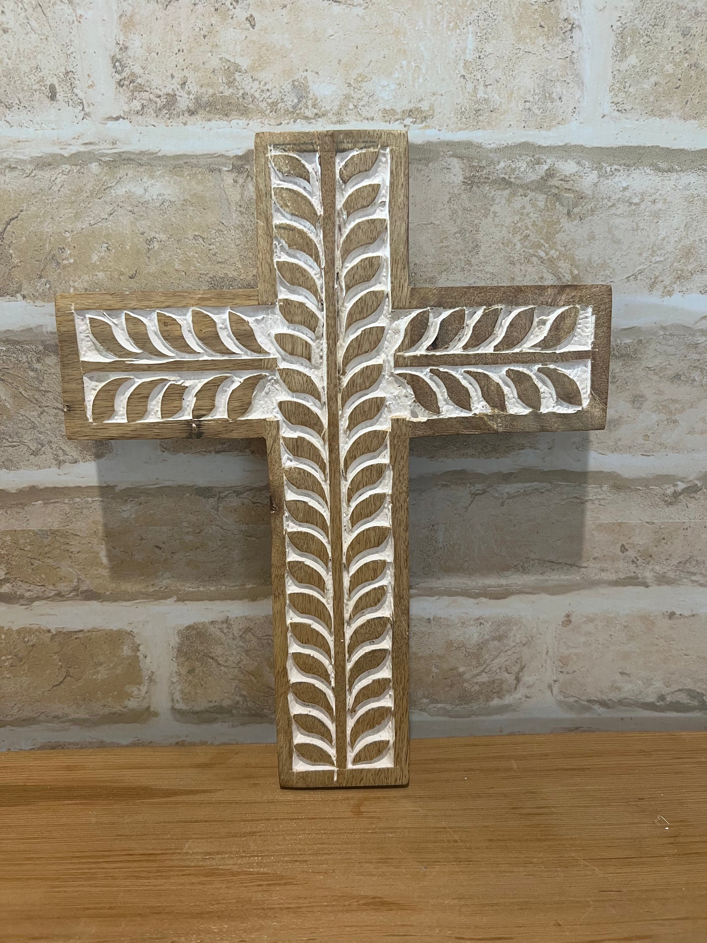 Carved Vine Wooden Cross