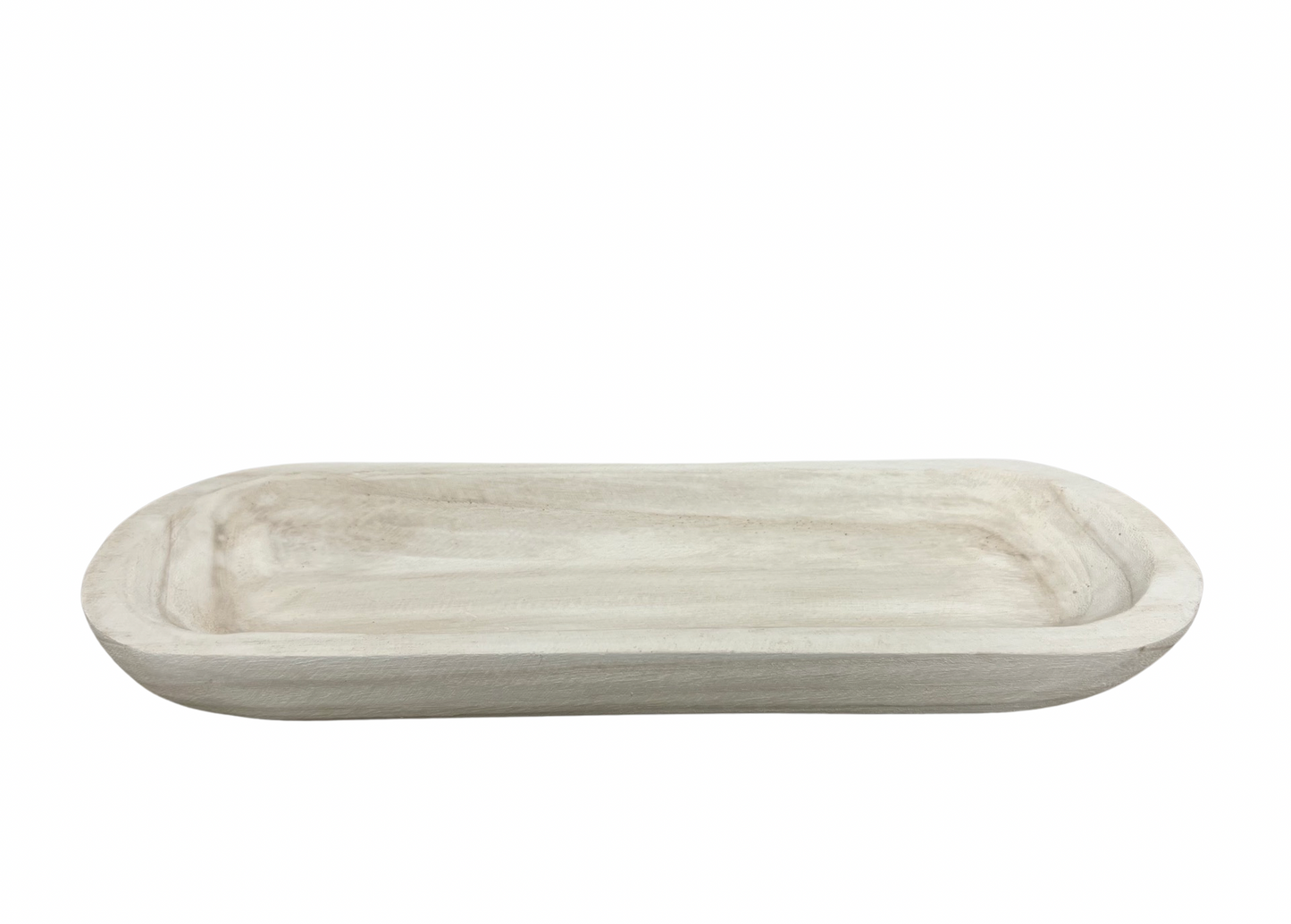 Jasper Oblong Whitewash Timber Tray