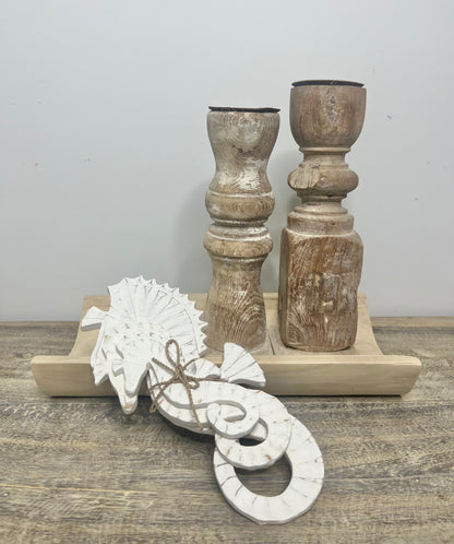 White Seahorses Set of 3