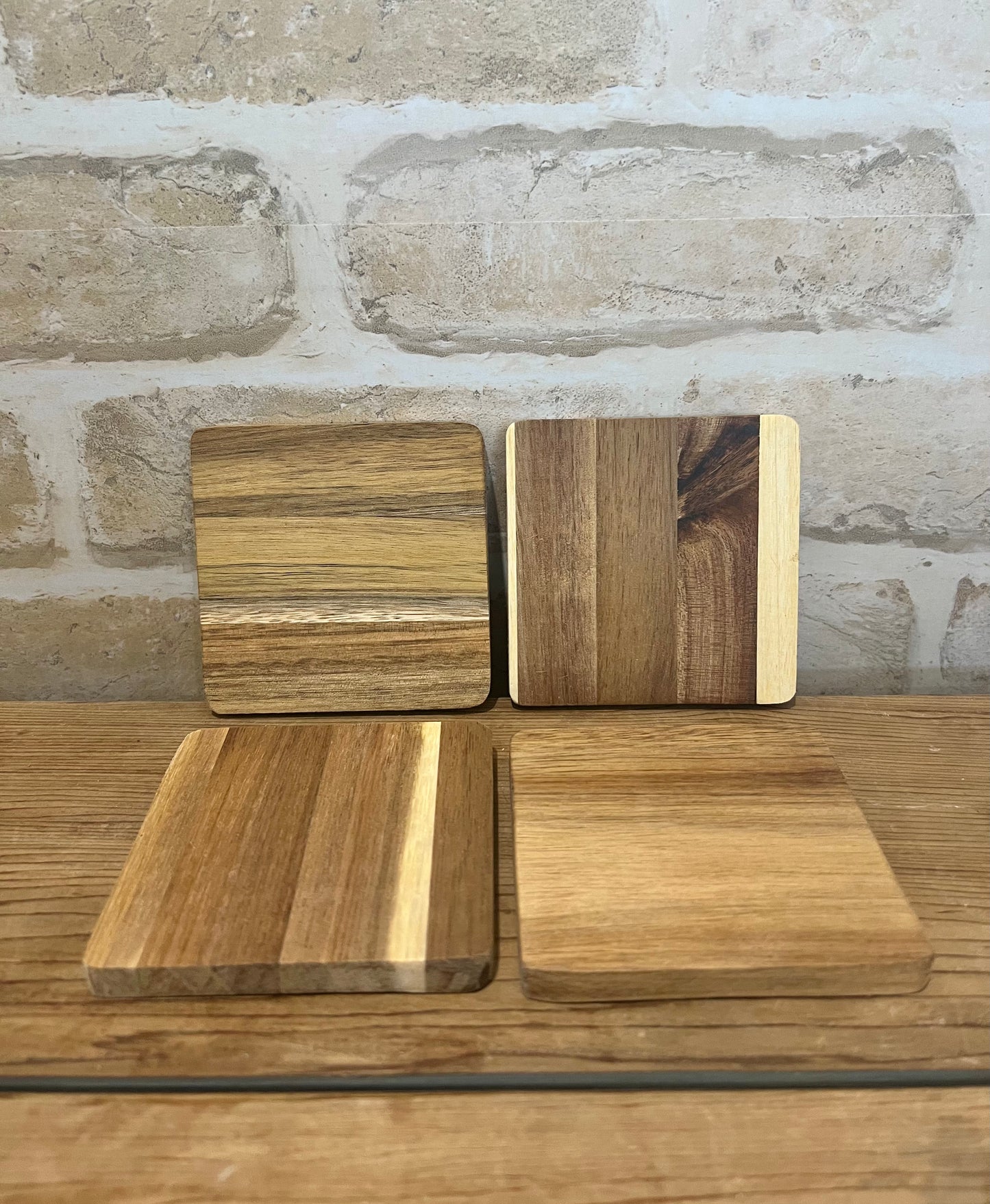 Alexa Coasters Acacia Wood Set of 4