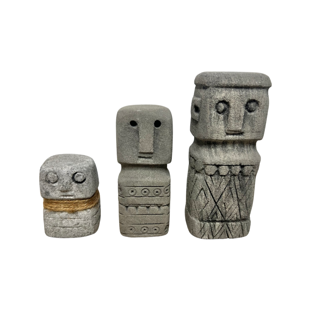 Stone Men Statues Grey 3 Sizes