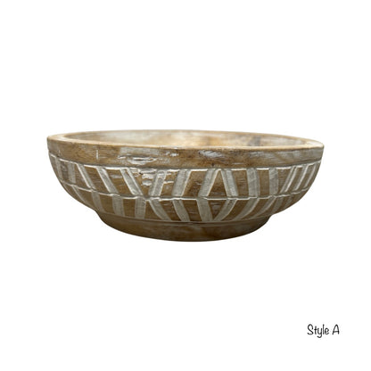 Devi Carved Timber Bowl 2 Styles