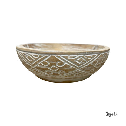 Devi Carved Timber Bowl 2 Styles