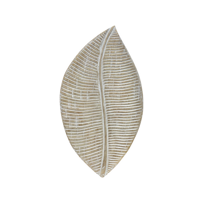 Nova Carved Leaf Tray Natual 3 sizes