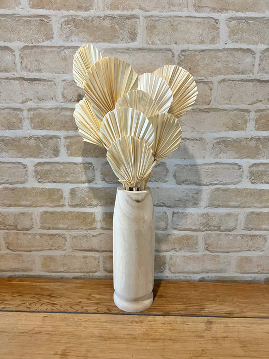 Dried Round Palm Bleached Single Stem