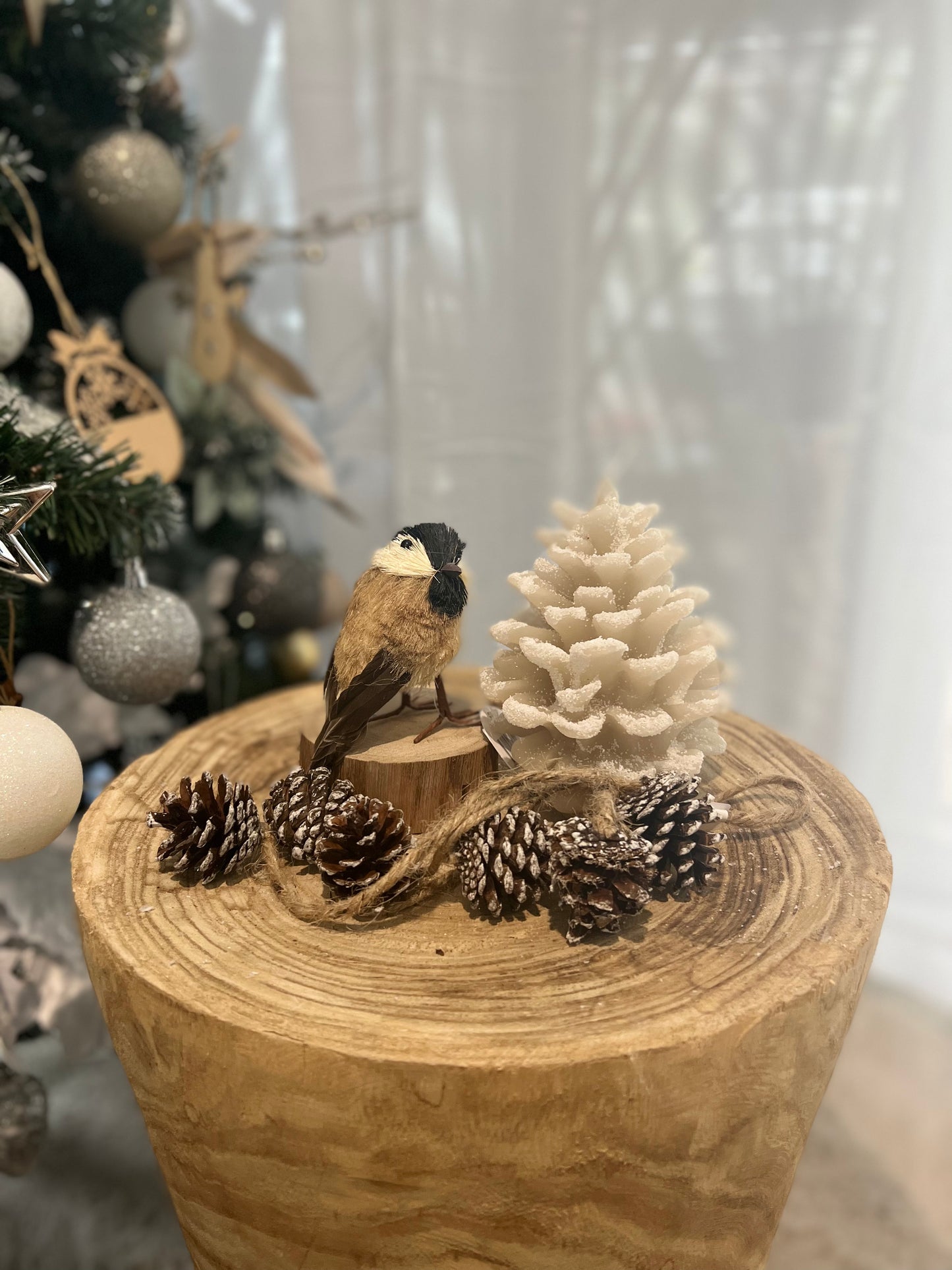 Feathered Standing Bird - Christmas