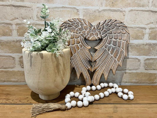 Wooden Angel Wings Natural