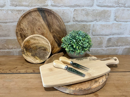 Bamboo Serving Board with Cheese Knives