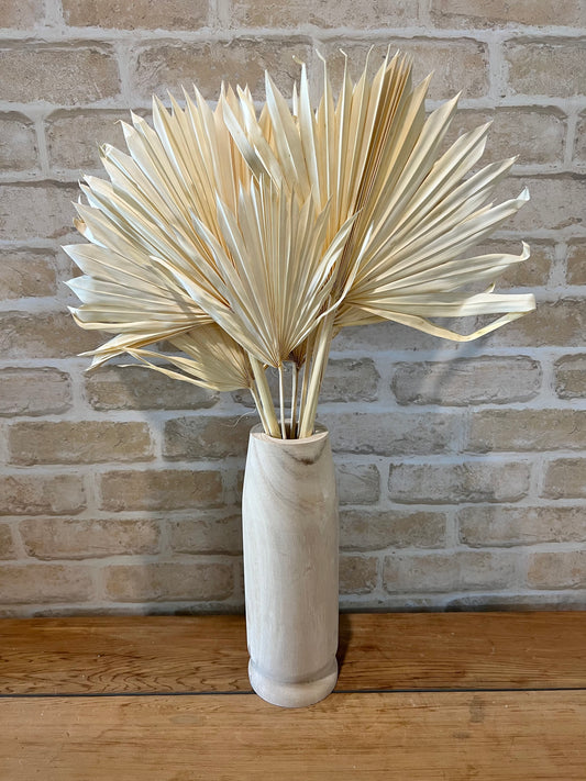 Dried Sun Palm Bleached Single Stem