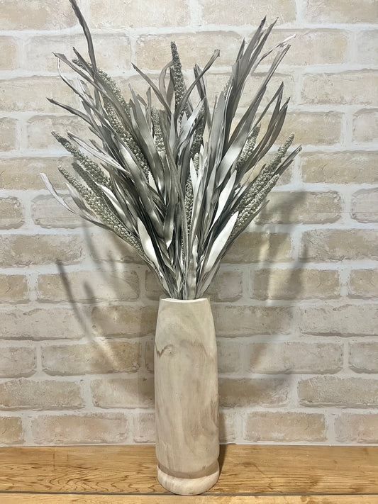 Leafy Grass Single Stem Silver