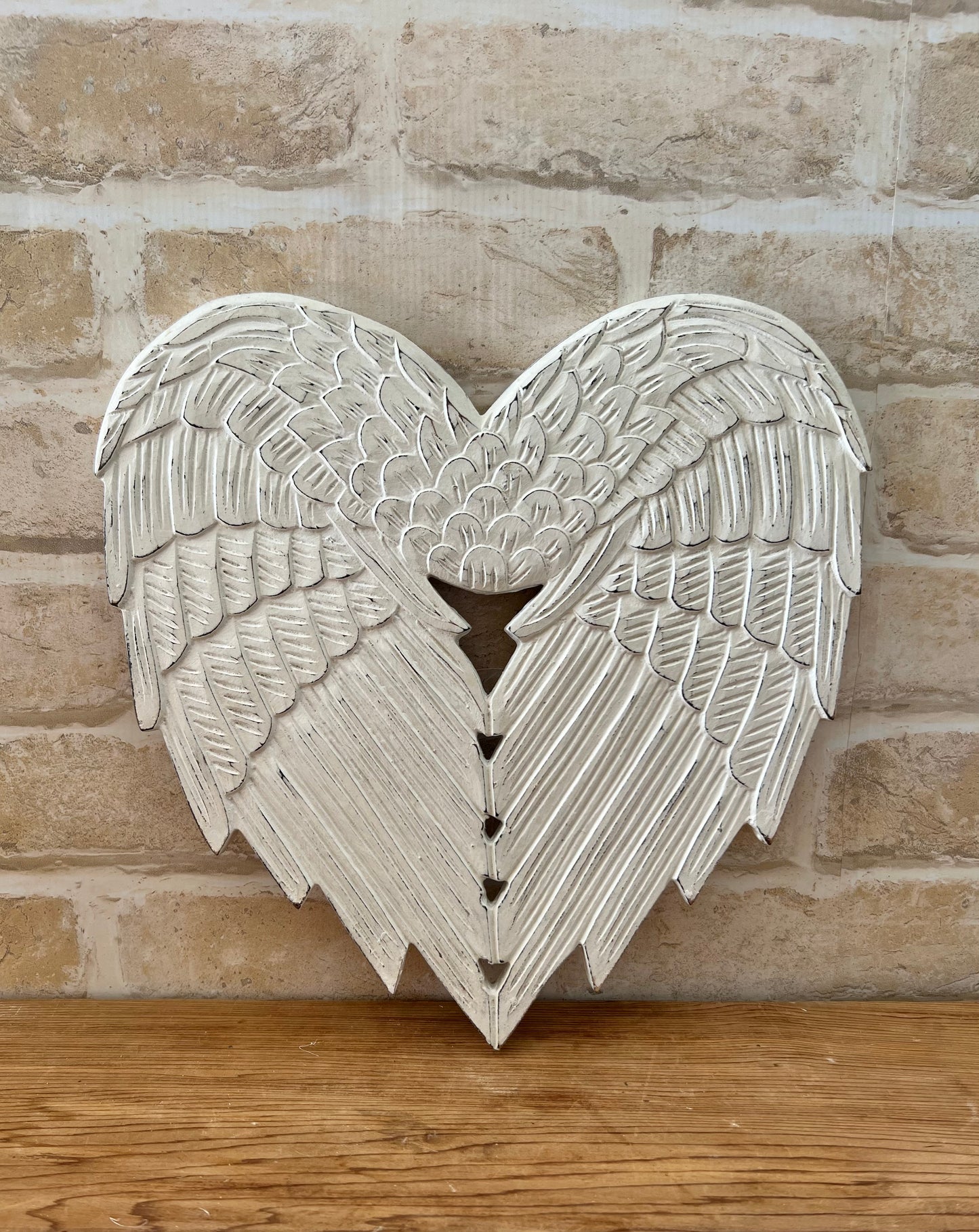 Wooden Angel Wings White