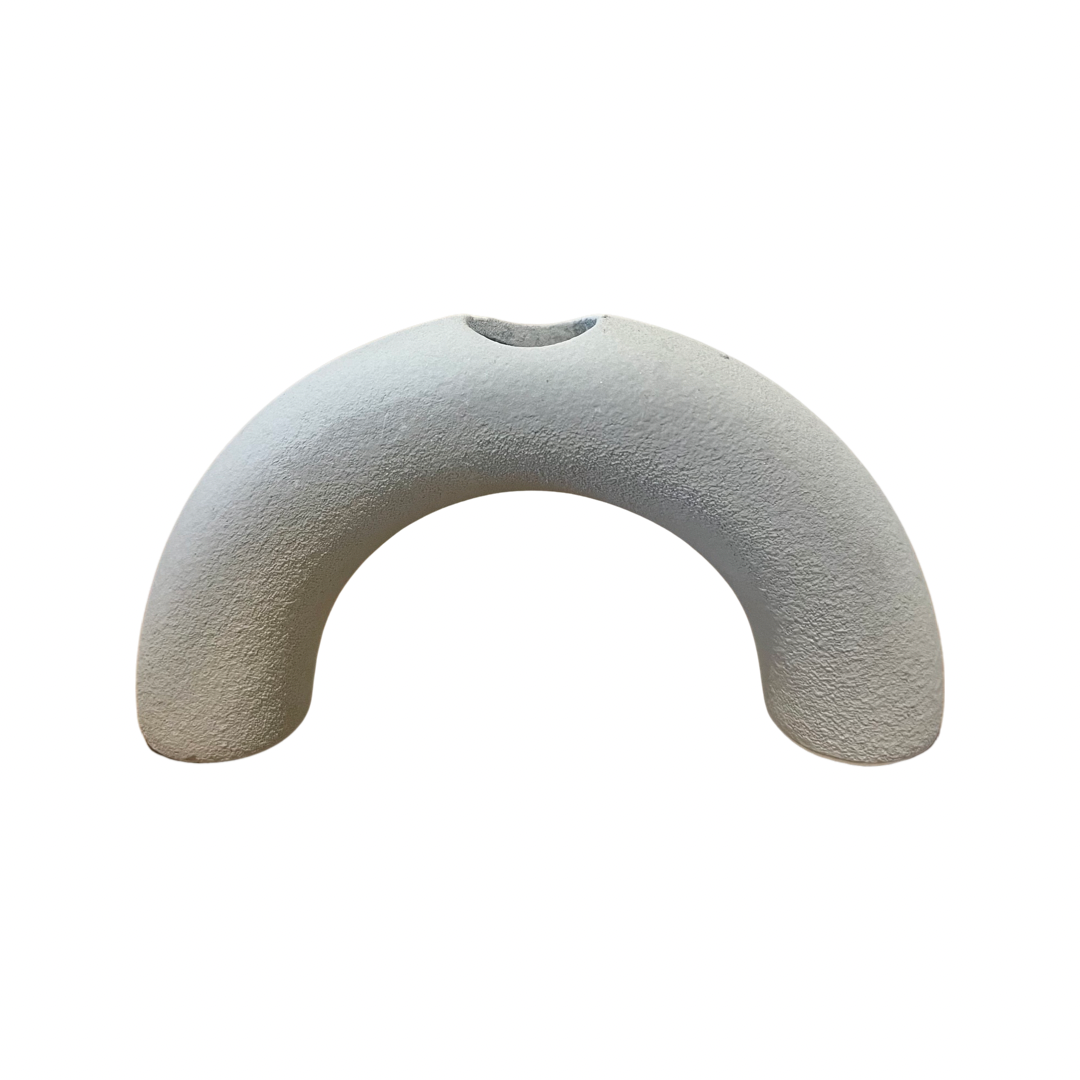 Arch Ceramic Candleholder Grey