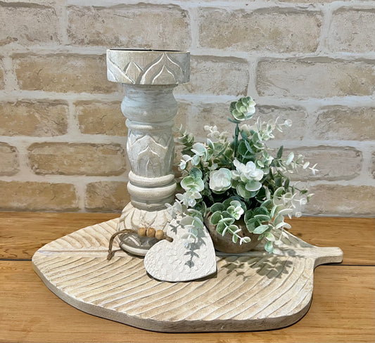 Nala Whitewash Candleholder