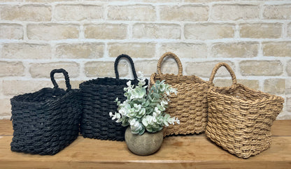 Square Basket with Handle 2 colours 2 sizes