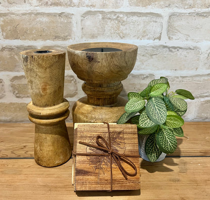 Demi Wooden Candleholder Natural