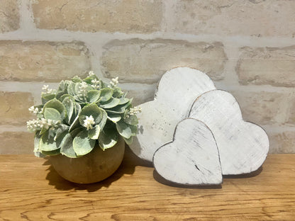 White Block Heart 3 Sizes