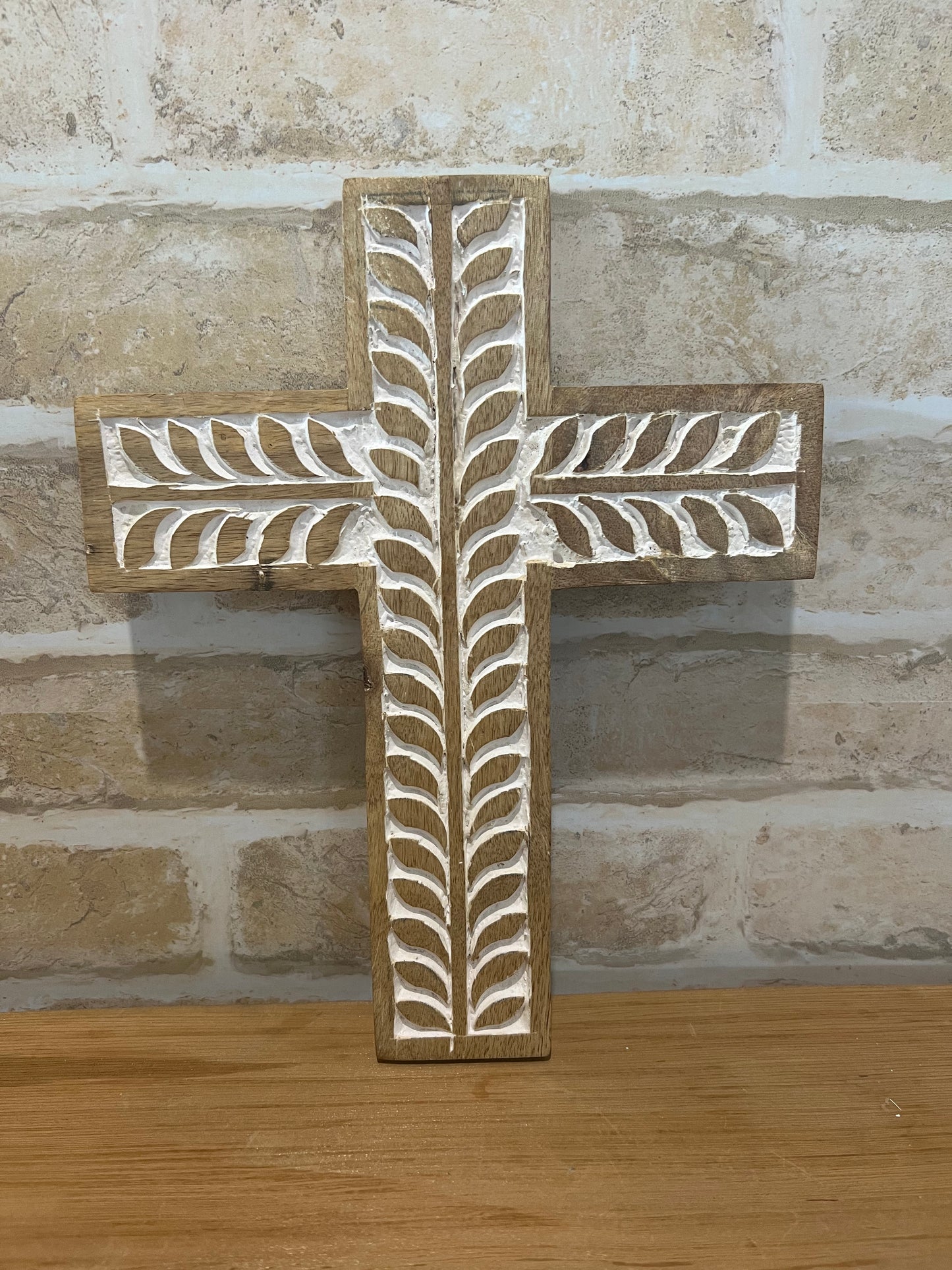 Carved Vine Wooden Cross