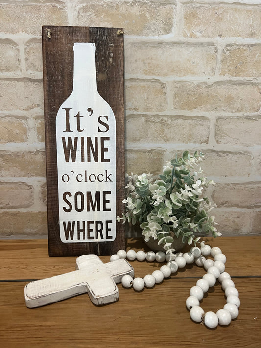 Chunky White Beaded Wooden Cross